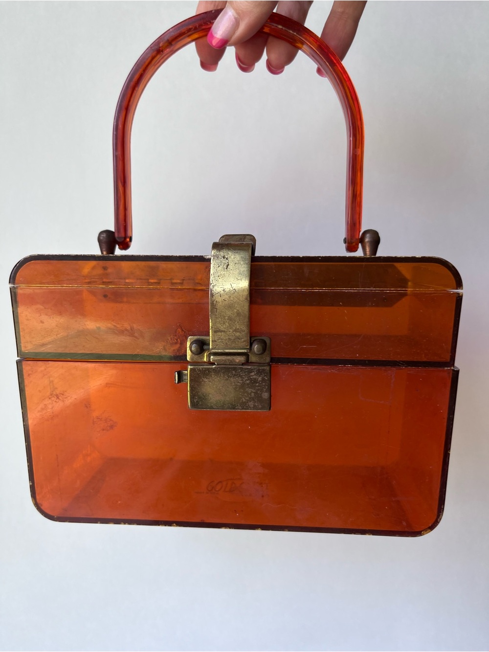 Vintage GoldCrest Lucite Box Purse 50’s